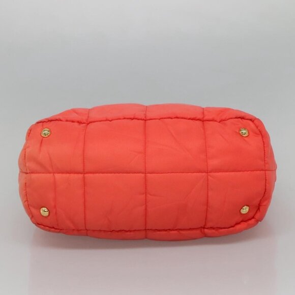 PRADA Hand Bag Nylon 2way Orange Gold Auth 115130 - Picture 6 of 16